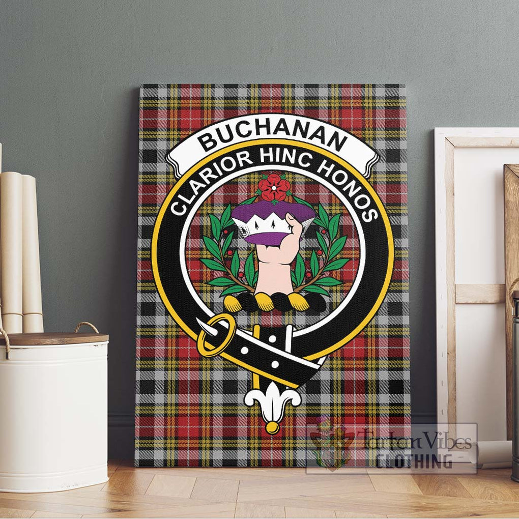 Buchanan Old Dress Tartan Canvas Print Wall Art with Family Crest Without Frame - Tartan Vibes Clothing