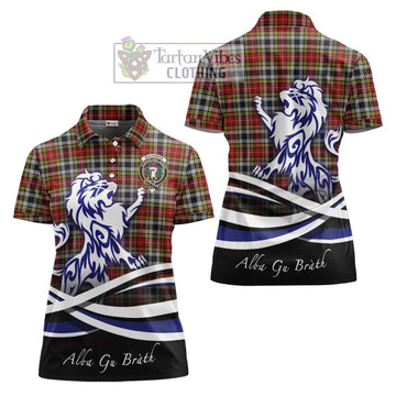 Buchanan Old Dress Tartan Women's Polo Shirt with Alba Gu Brath Regal Lion Emblem