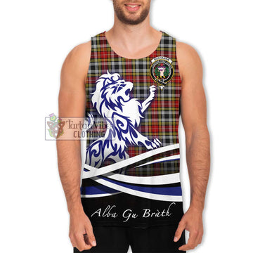 Buchanan Old Dress Tartan Men's Tank Top with Alba Gu Brath Regal Lion Emblem