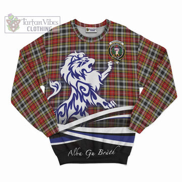 Buchanan Old Dress Tartan Sweatshirt with Alba Gu Brath Regal Lion Emblem