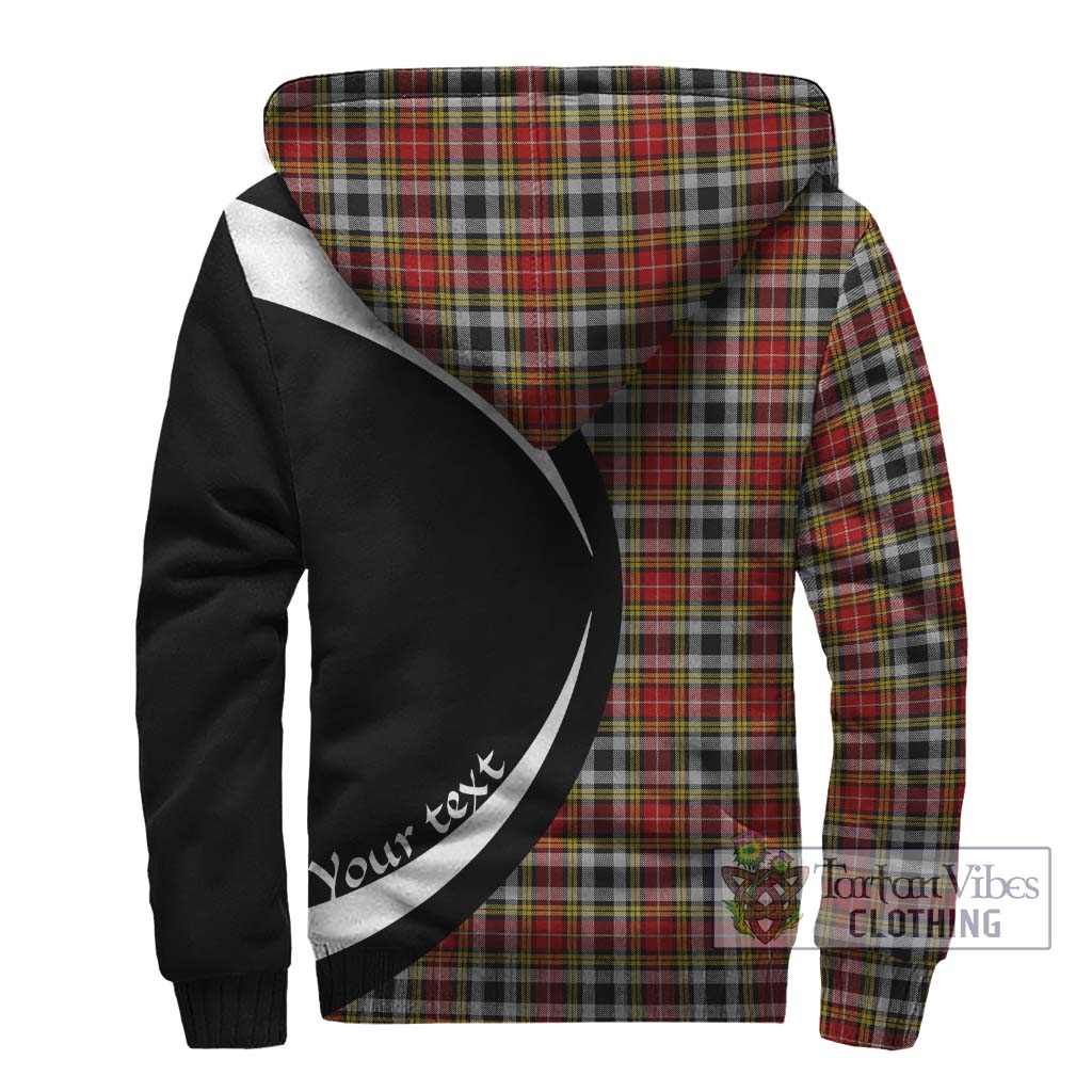 Buchanan Old Dress Tartan Sherpa Hoodie with Family Crest Circle Style - Tartan Vibes Clothing