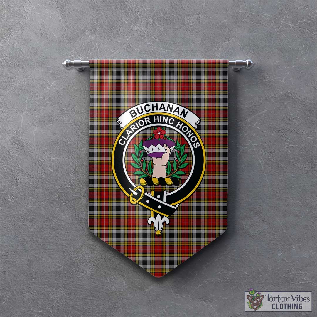 Tartan Vibes Clothing Buchanan Old Dress Tartan Gonfalon, Tartan Banner with Family Crest