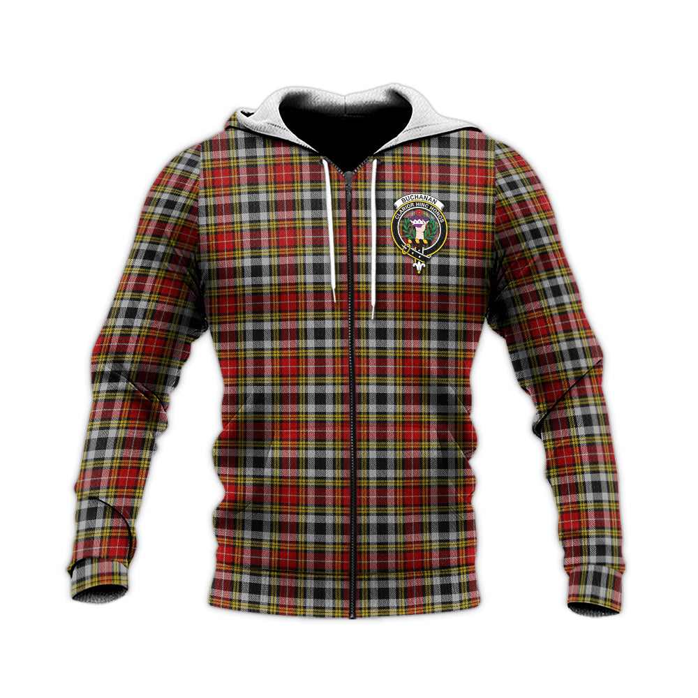 Buchanan Old Dress Tartan Knitted Hoodie with Family Crest Unisex Knitted Zip Hoodie - Tartanvibesclothing