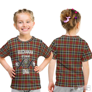 Buchanan Old Dress Tartan Kid T-Shirt with Family Crest DNA In Me Style