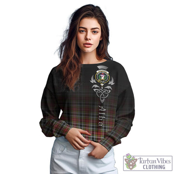 Buchanan Old Dress Tartan Sweatshirt Featuring Alba Gu Brath Family Crest Celtic Inspired