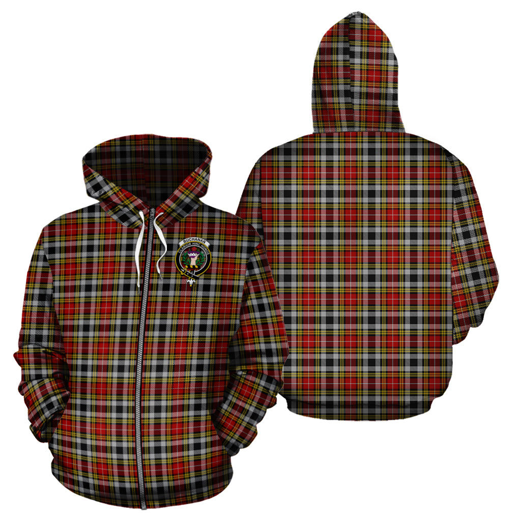 Buchanan Old Dress Tartan Hoodie with Family Crest - Tartanvibesclothing