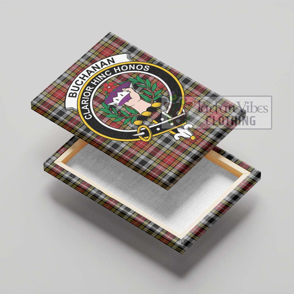 Buchanan Old Dress Tartan Canvas Print Wall Art with Family Crest - Tartan Vibes Clothing