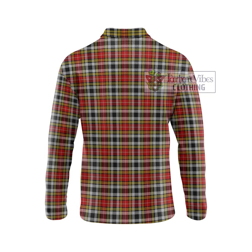 Buchanan Old Dress Tartan Long Sleeve Polo Shirt with Family Crest DNA In Me Style - Tartanvibesclothing Shop