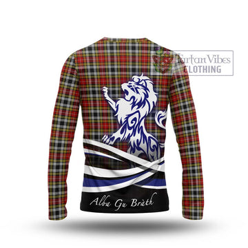 Buchanan Old Dress Tartan Long Sleeve T-Shirt with Alba Gu Brath Regal Lion Emblem