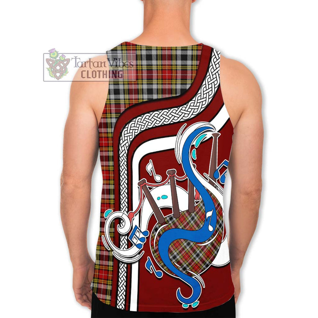 Buchanan Old Dress Tartan Men's Tank Top with Epic Bagpipe Style - Tartanvibesclothing Shop