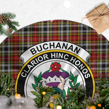 Buchanan Old Dress Tartan Christmas Tree Skirt with Family Crest