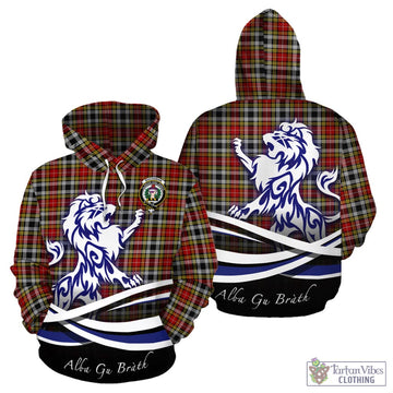 Buchanan Old Dress Tartan Hoodie with Alba Gu Brath Regal Lion Emblem