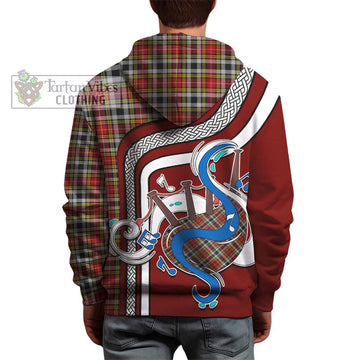 Buchanan Old Dress Tartan Hoodie with Epic Bagpipe Style