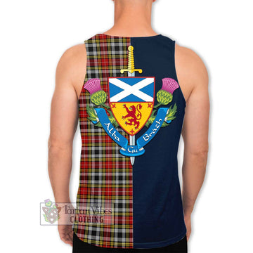 Buchanan Old Dress Tartan Men's Tank Top Alba with Scottish Lion Royal Arm Half Style