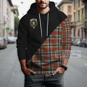 Buchanan Old Dress Tartan Hoodie with Family Crest and Military Logo Style