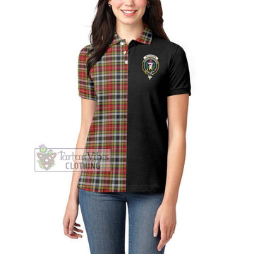 Buchanan Old Dress Tartan Women's Polo Shirt with Family Crest and Half Of Me Style