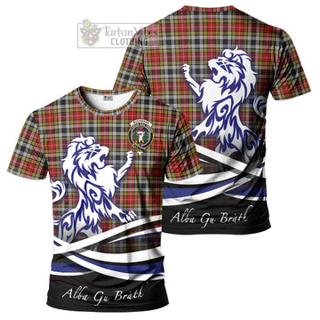 Buchanan Old Dress Tartan Cotton T-shirt with Alba Gu Brath Regal Lion Emblem