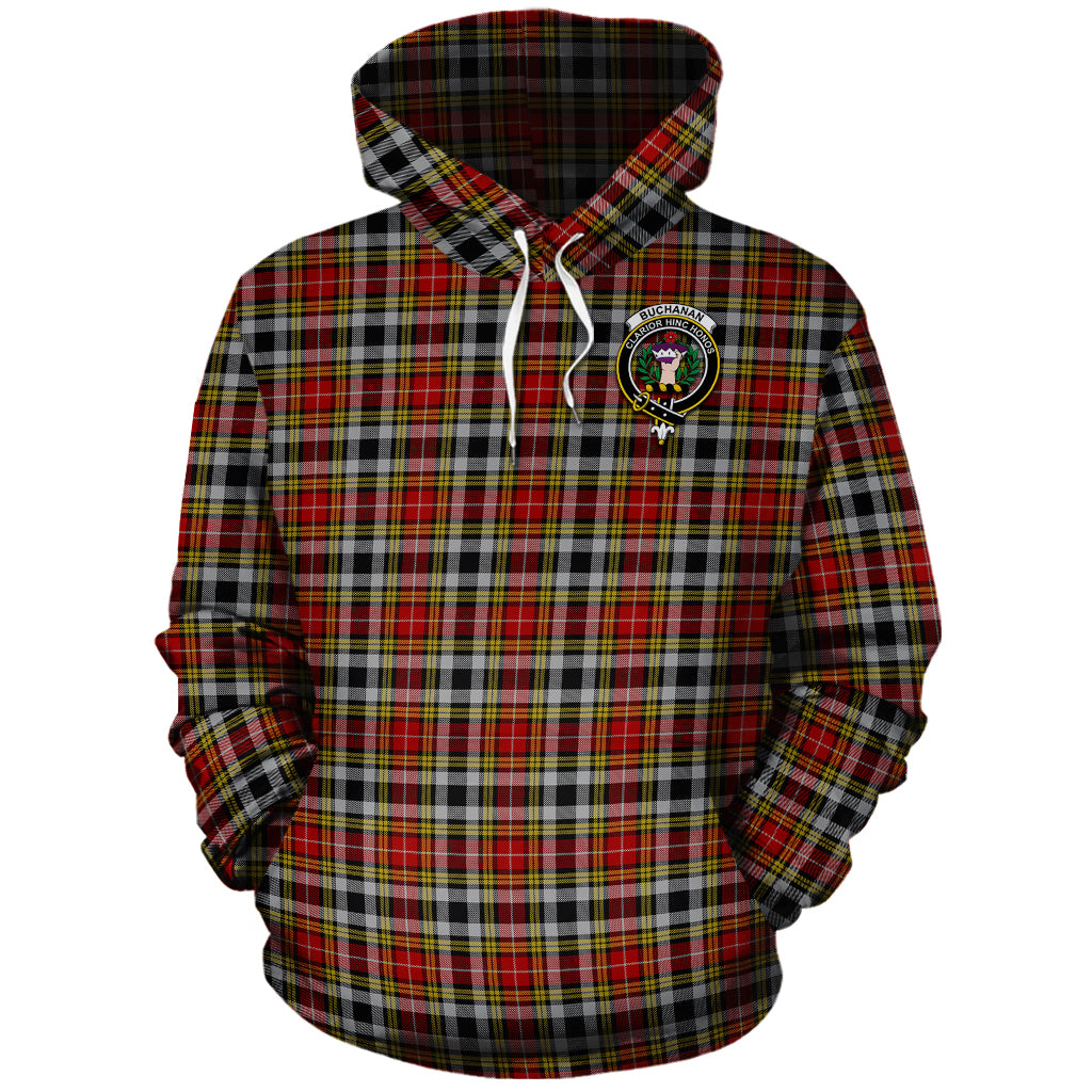 Buchanan Old Dress Tartan Hoodie with Family Crest - Tartanvibesclothing