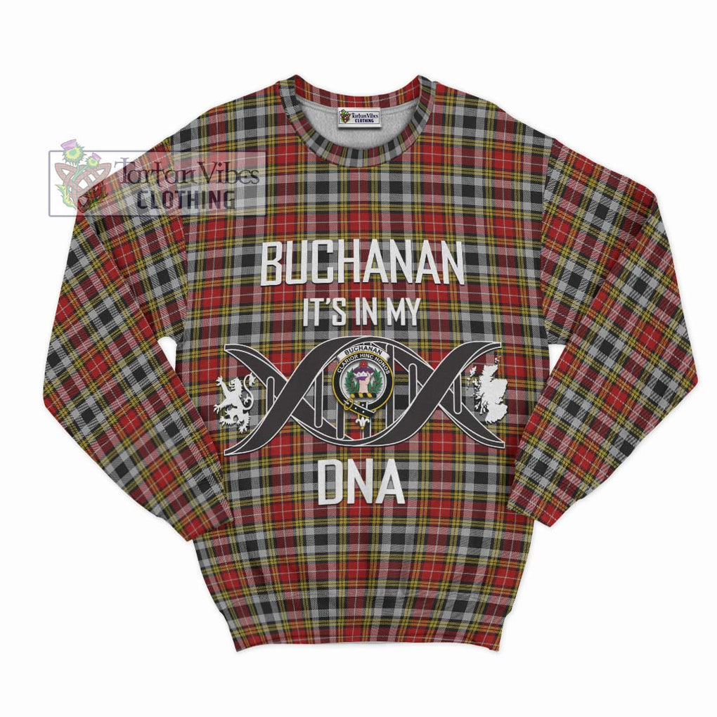 Buchanan Old Dress Tartan Sweatshirt with Family Crest DNA In Me Style - Tartanvibesclothing Shop