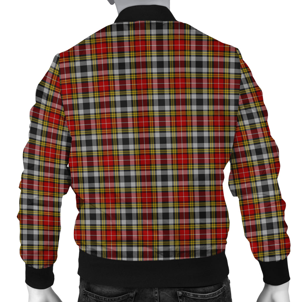 Buchanan Old Dress Tartan Bomber Jacket with Family Crest - Tartanvibesclothing