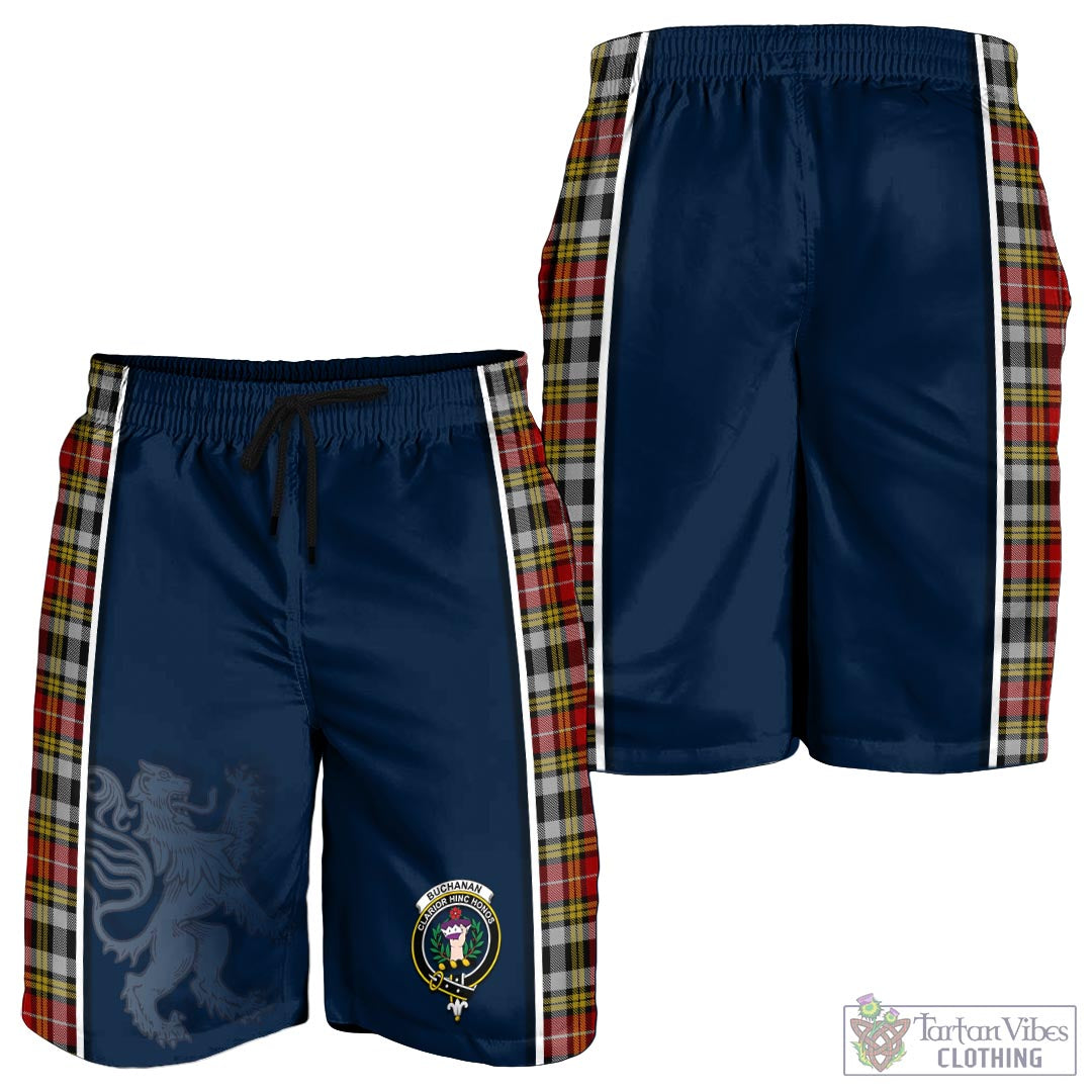 Tartan Vibes Clothing Buchanan Old Dress Tartan Men's Shorts with Family Crest and Lion Rampant Vibes Sport Style