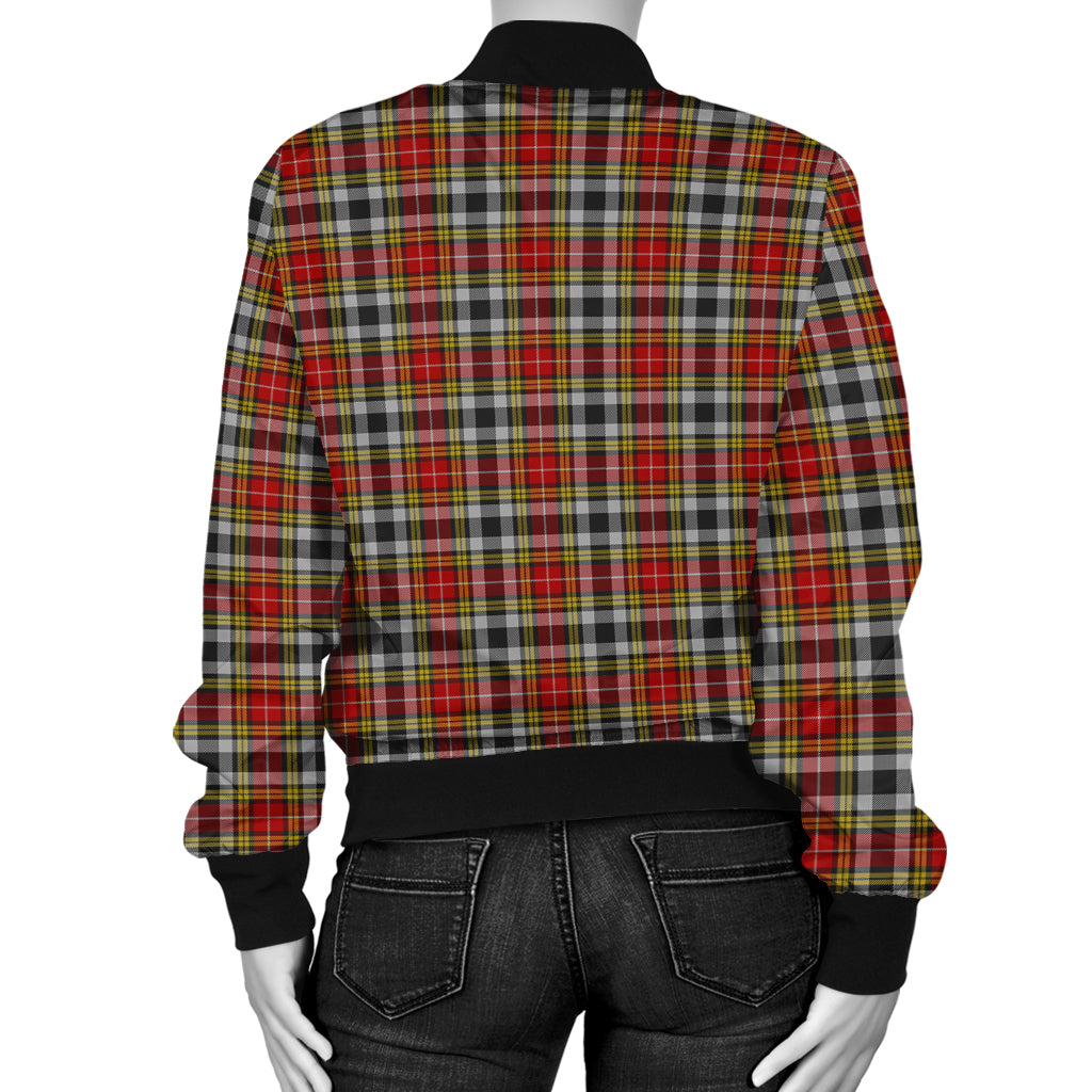 Buchanan Old Dress Tartan Bomber Jacket with Family Crest - Tartanvibesclothing