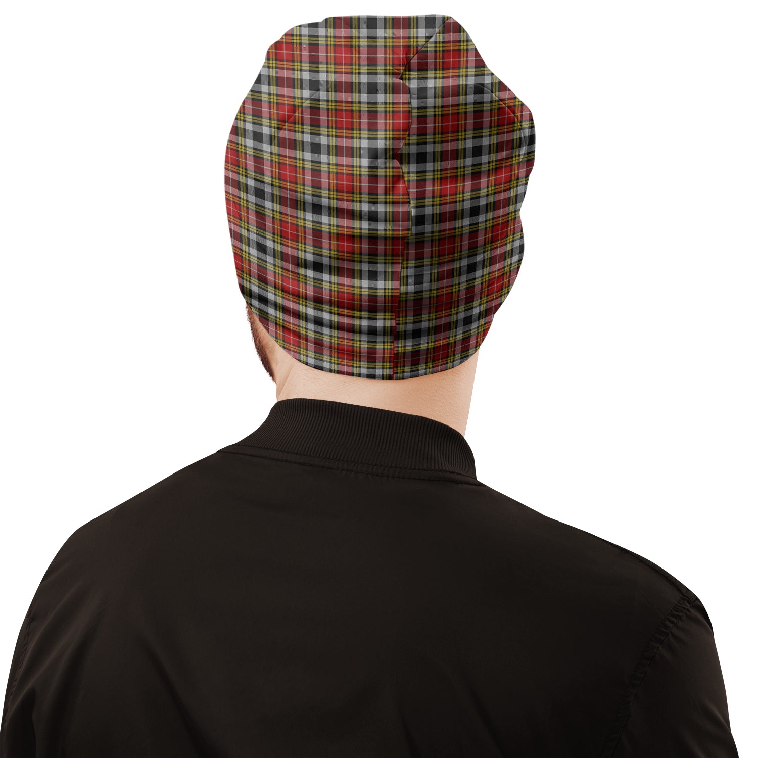 Buchanan Old Dress Tartan Beanies Hat with Family Crest - Tartan Vibes Clothing