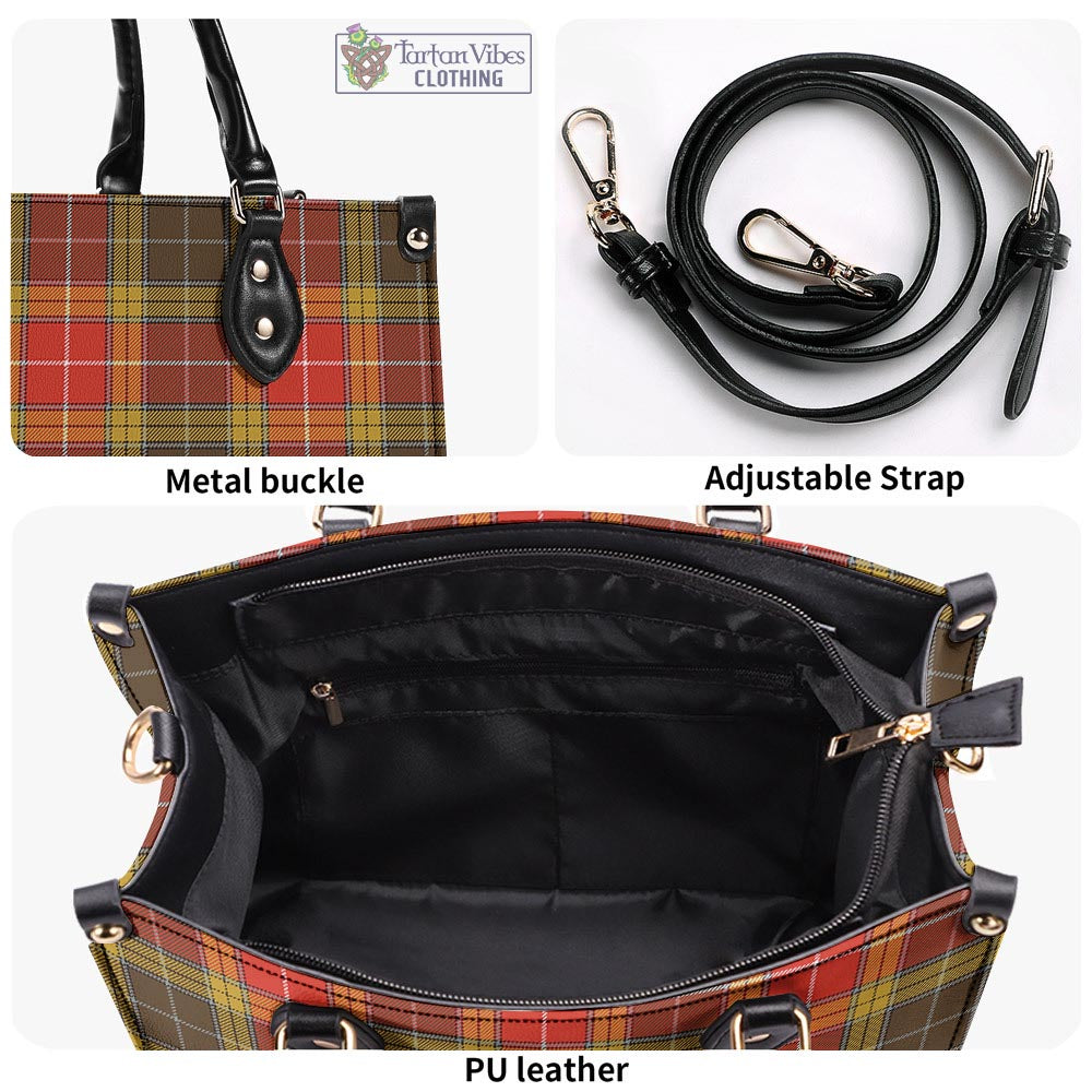 Tartan Vibes Clothing Buchanan Old Set Weathered Tartan Luxury Leather Handbags