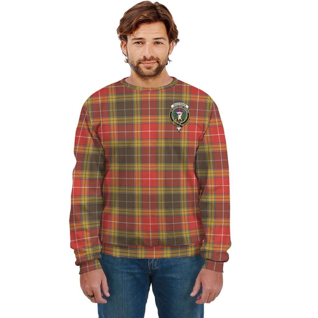 Buchanan Old Set Weathered Tartan Sweatshirt with Family Crest Unisex - Tartan Vibes Clothing