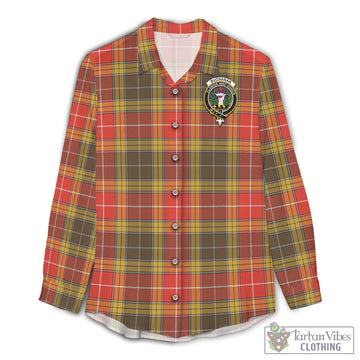 Buchanan Old Set Weathered Tartan Women's Casual Shirt with Family Crest