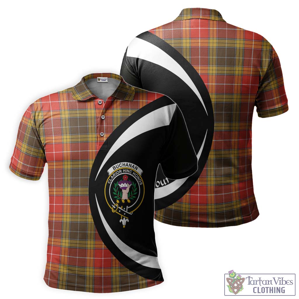 Buchanan Old Set Weathered Tartan Men's Polo Shirt with Family Crest Circle Style Kid - Tartan Vibes Clothing