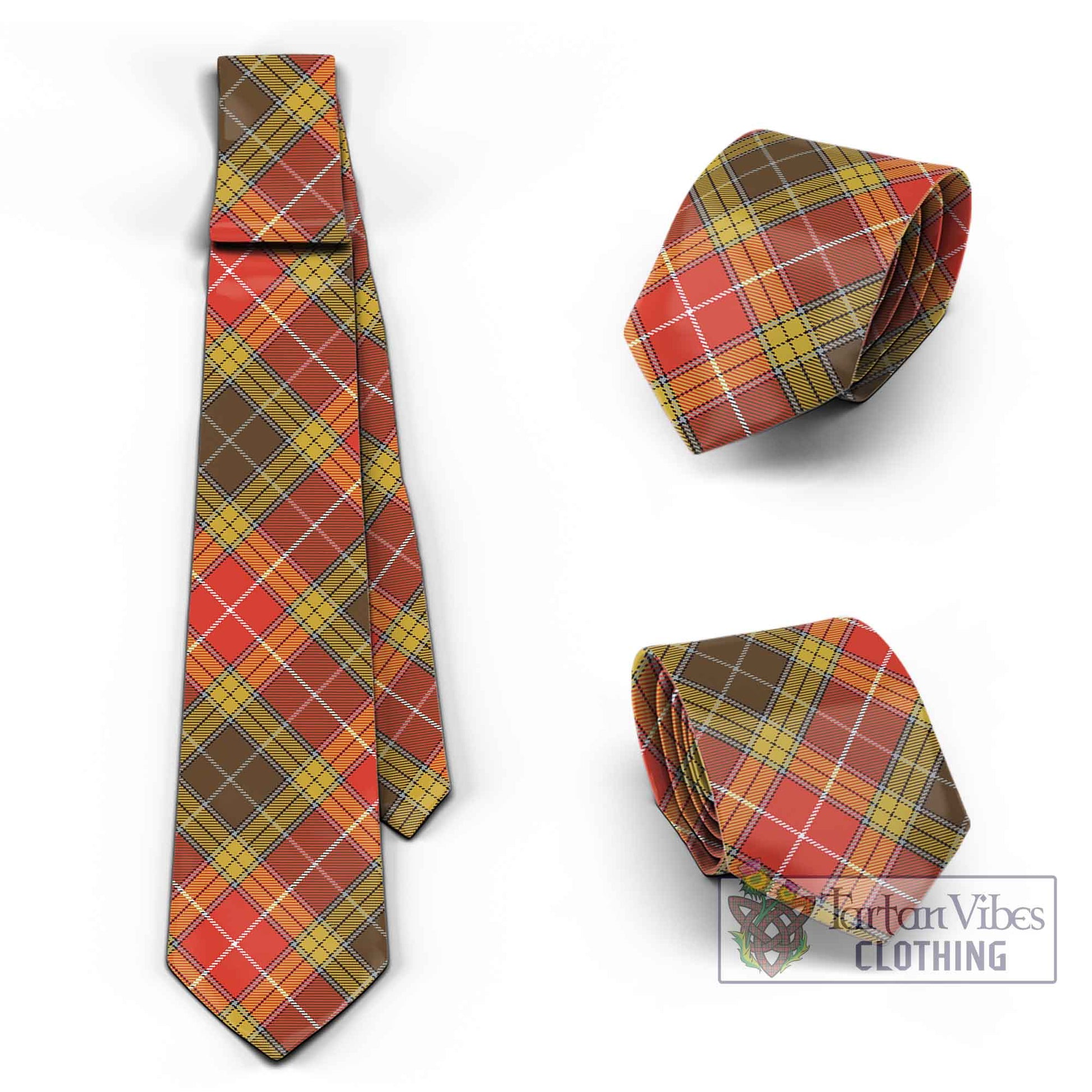 Tartan Vibes Clothing Buchanan Old Set Weathered Tartan Classic Necktie Cross Style