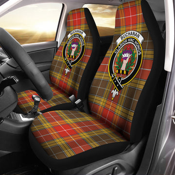 Buchanan Old Set Weathered Tartan Car Seat Cover with Family Crest