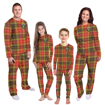 Buchanan Old Set Weathered Tartan Pajamas Family Set with Family Crest