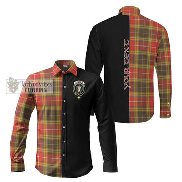 Buchanan Old Set Weathered Tartan Long Sleeve Button Shirt with Family Crest and Half Of Me Style