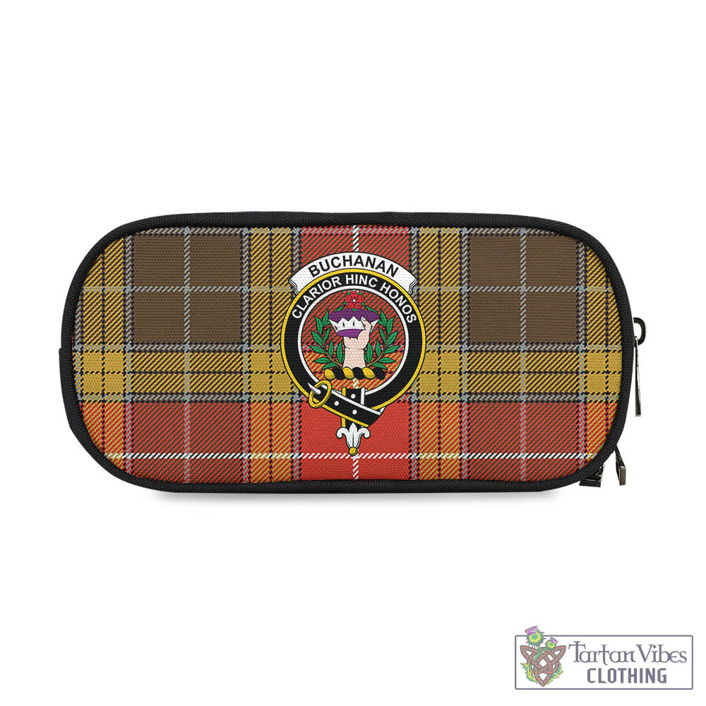 Tartan Vibes Clothing Buchanan Old Set Weathered Tartan Pen and Pencil Case with Family Crest