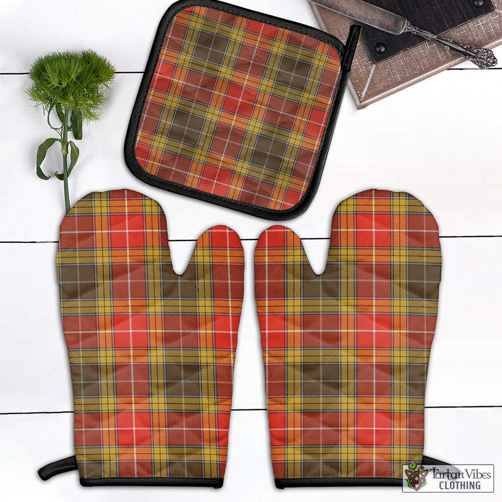 Buchanan Old Set Weathered Tartan Combo Oven Mitt & Pot-Holder Combo 1 Oven Mitt & 1 Pot-Holder Black - Tartan Vibes Clothing