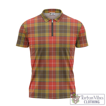 Buchanan Old Set Weathered Tartan Zipper Polo Shirt