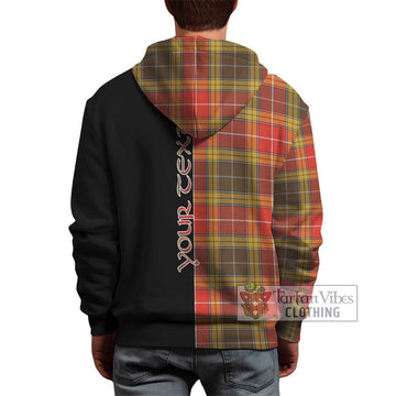 Buchanan Old Set Weathered Tartan Hoodie with Family Crest and Half Of Me Style