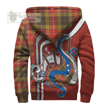 Buchanan Old Set Weathered Tartan Sherpa Hoodie with Epic Bagpipe Style