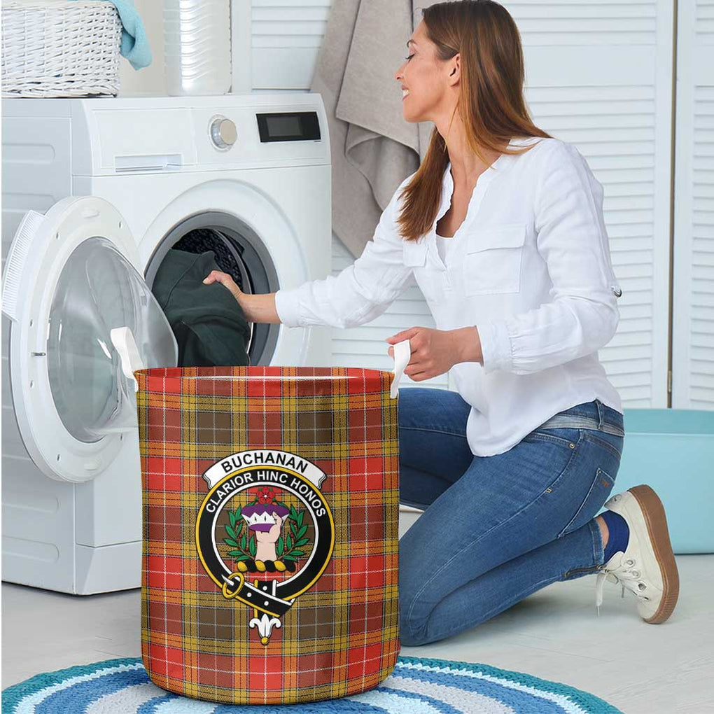 Buchanan Old Set Weathered Tartan Laundry Basket with Family Crest - Tartanvibesclothing Shop