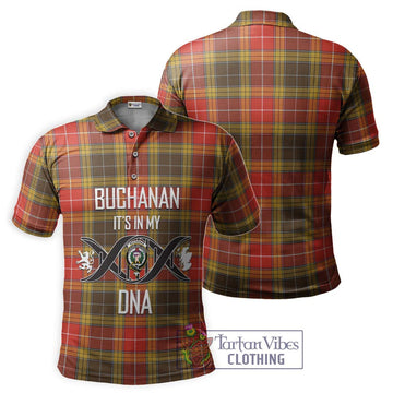 Buchanan Old Set Weathered Tartan Polo Shirt with Family Crest DNA In Me Style