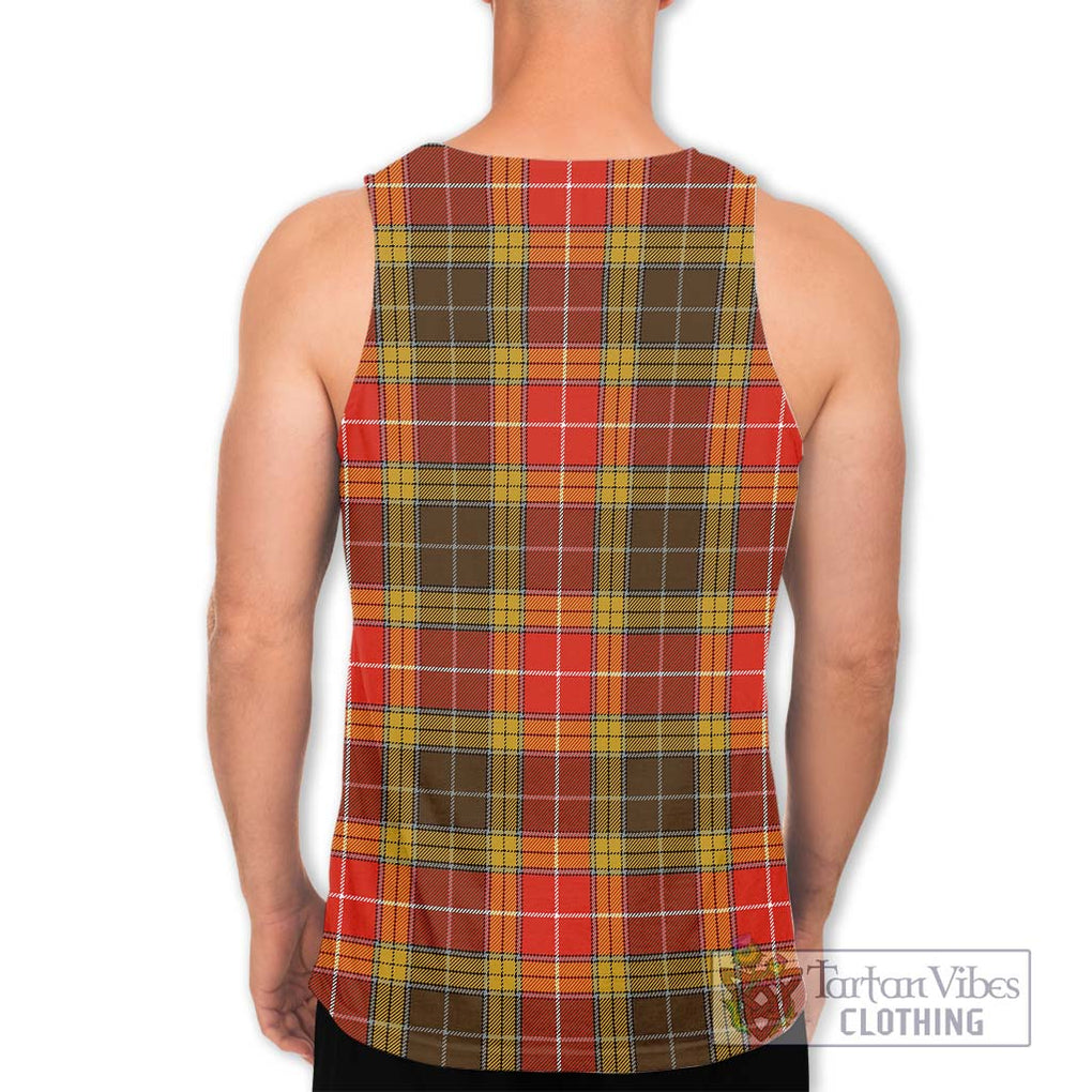 Buchanan Old Set Weathered Tartan Men's Tank Top with Family Crest DNA In Me Style - Tartanvibesclothing Shop