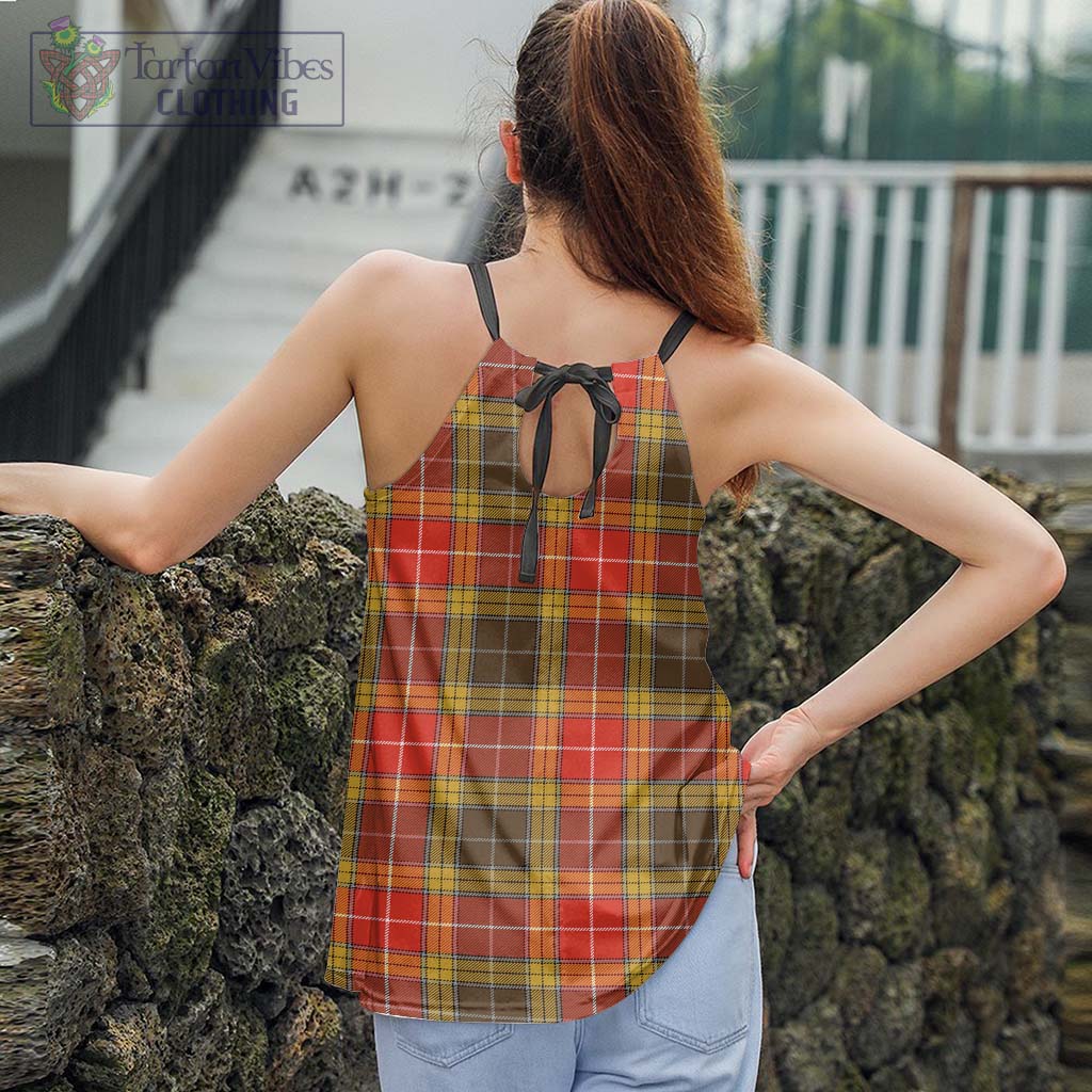 Tartan Vibes Clothing Buchanan Old Set Weathered Tartan Loose Halter Neck Camisole