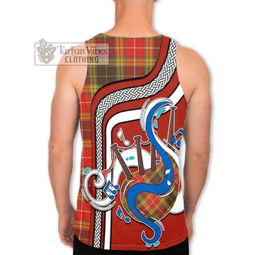 Buchanan Old Set Weathered Tartan Men's Tank Top with Epic Bagpipe Style