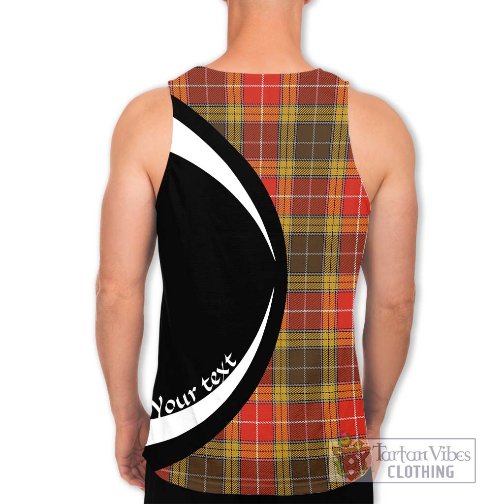 Buchanan Old Set Weathered Tartan Men's Tank Top with Family Crest Circle Style - Tartan Vibes Clothing