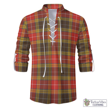 Buchanan Old Set Weathered Tartan Men's Scottish Traditional Jacobite Ghillie Kilt Shirt