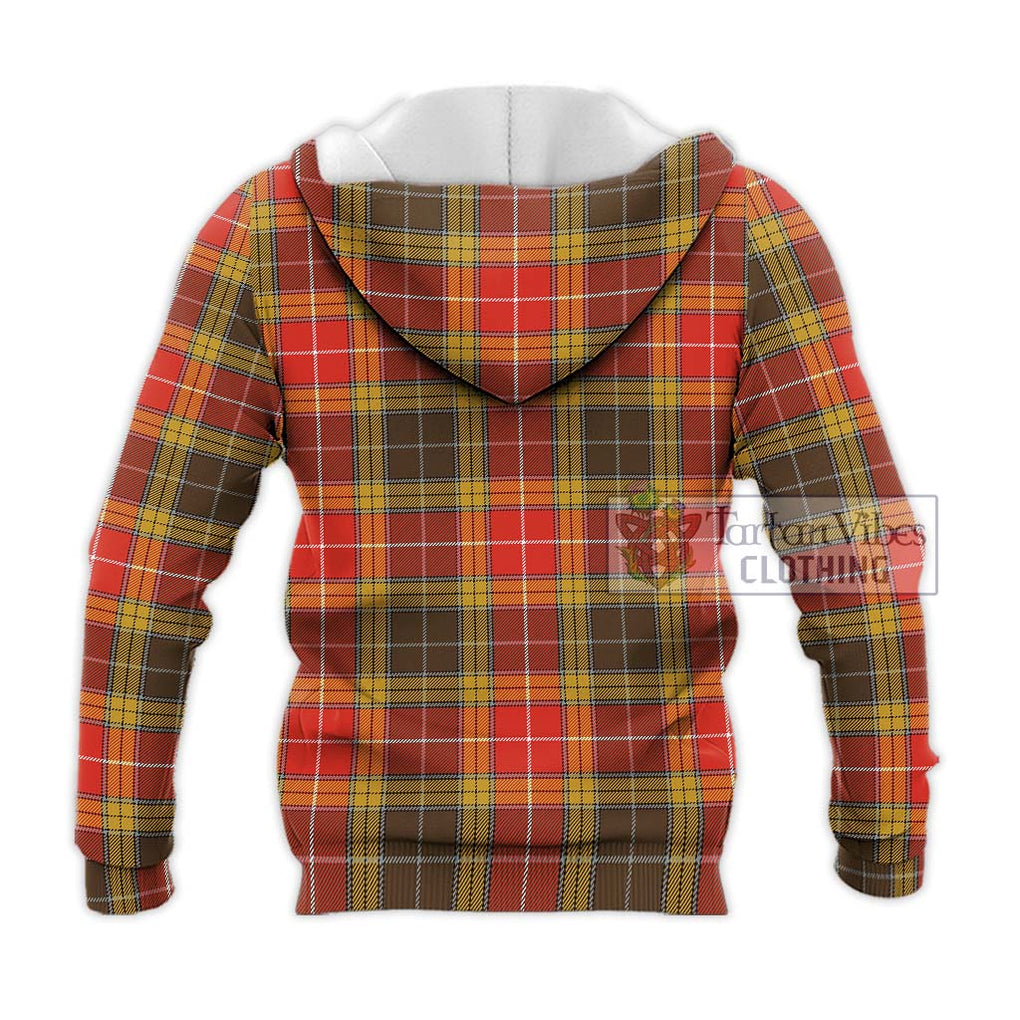 Buchanan Old Set Weathered Tartan Knitted Hoodie with Family Crest DNA In Me Style - Tartanvibesclothing Shop