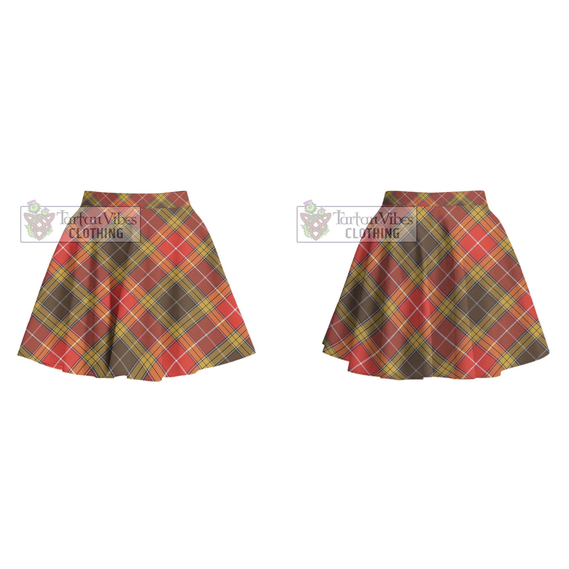 Tartan Vibes Clothing Buchanan Old Set Weathered Tartan Women's Plated Mini Skirt