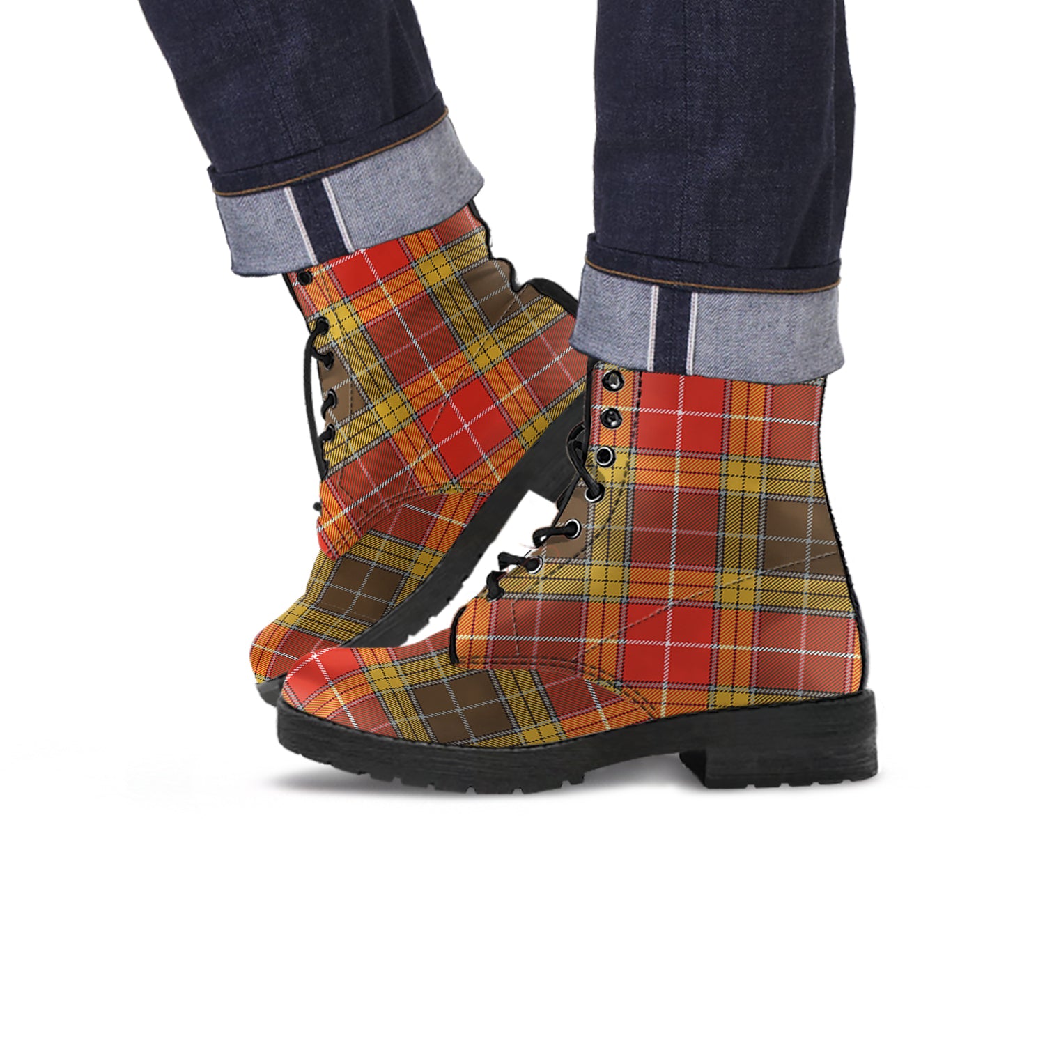 Buchanan Old Set Weathered Tartan Leather Boots - Tartanvibesclothing